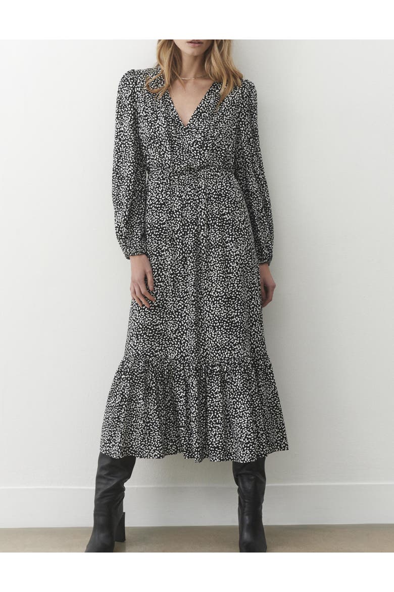 Suzie Animal Print Midi Dress, Alternate, color, Black Dot
