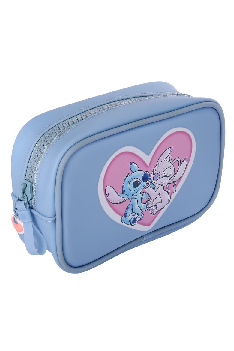 Angel and Stitch Makeup Bag, Main, color, Light Blue