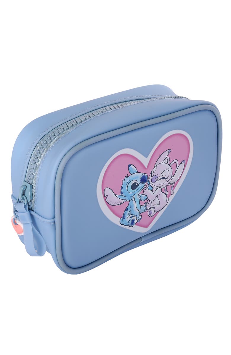 Disney Angel and Stitch Makeup Bag, Main, color, Light Blue