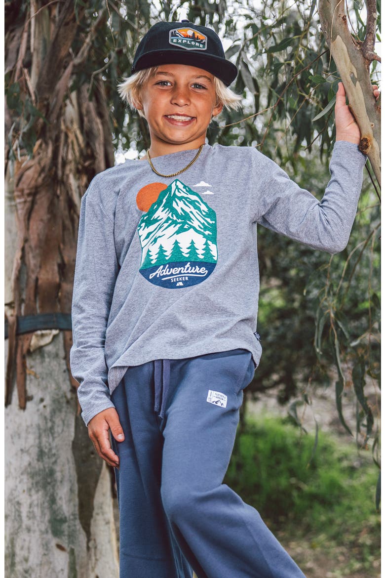 Adventure Seeker Long Sleeve Cotton Graphic T-Shirt, Alternate, color, HEATHER GREY