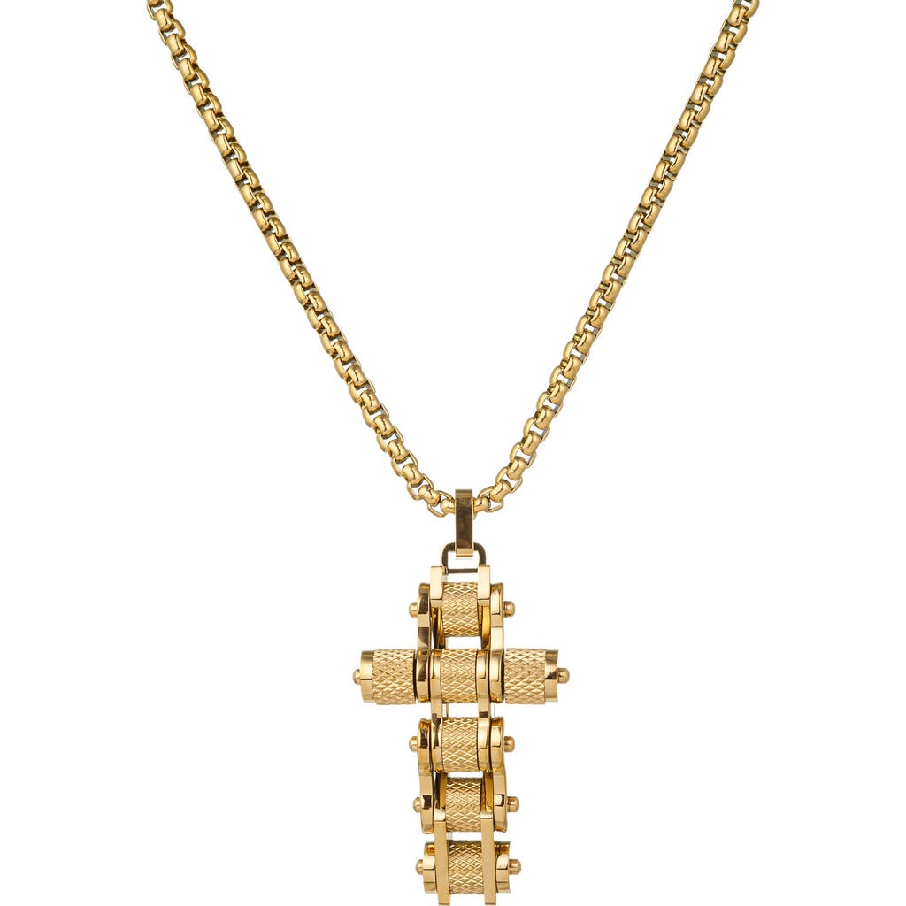 Eye Candy Los Angeles Edwin Cross Pendant Necklace In Gold