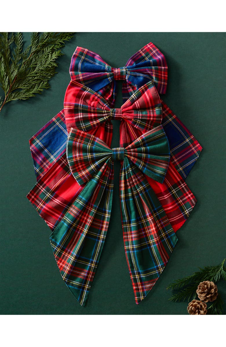 Petite Plume Kensington Tartan Cotton Wreath Bow, Alternate, color,