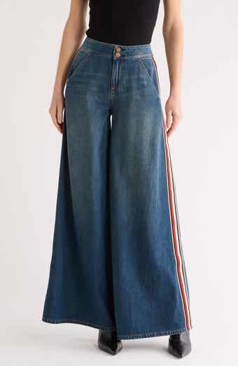 Alice + Olivia Nessi High Waist Side Stripe Baggy Jeans