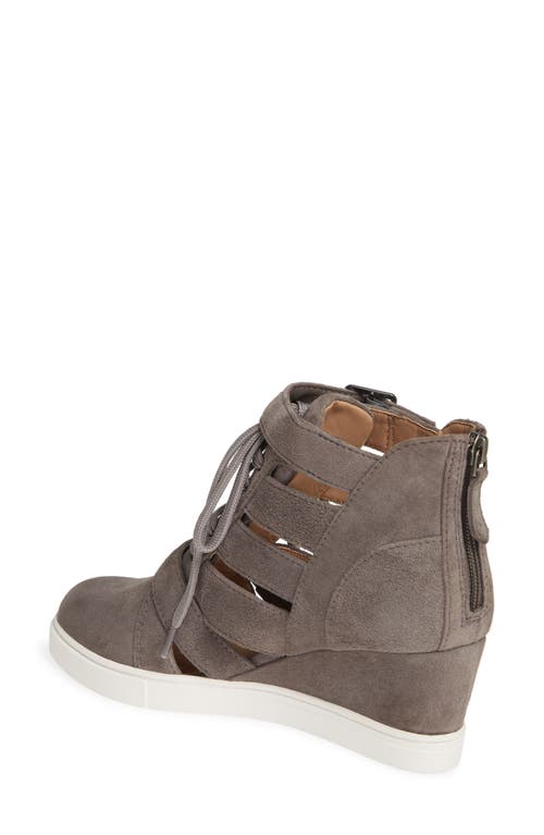Linea Paolo Fave Cutout Wedge Sneaker In Gray