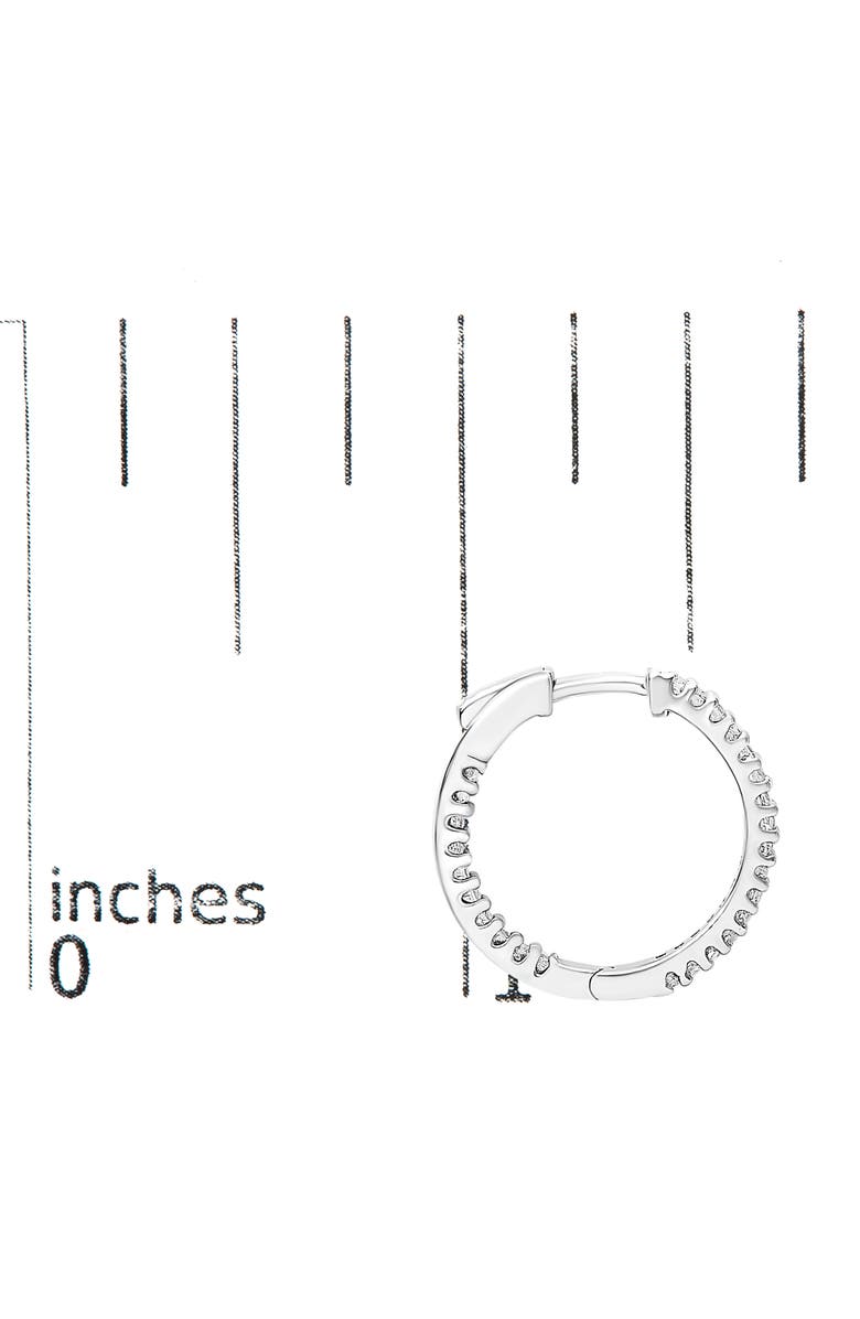 Haus of Brilliance Silver 1/2 Ct Princess Diamond Inside Out Hoop Earrings, Alternate, color, White