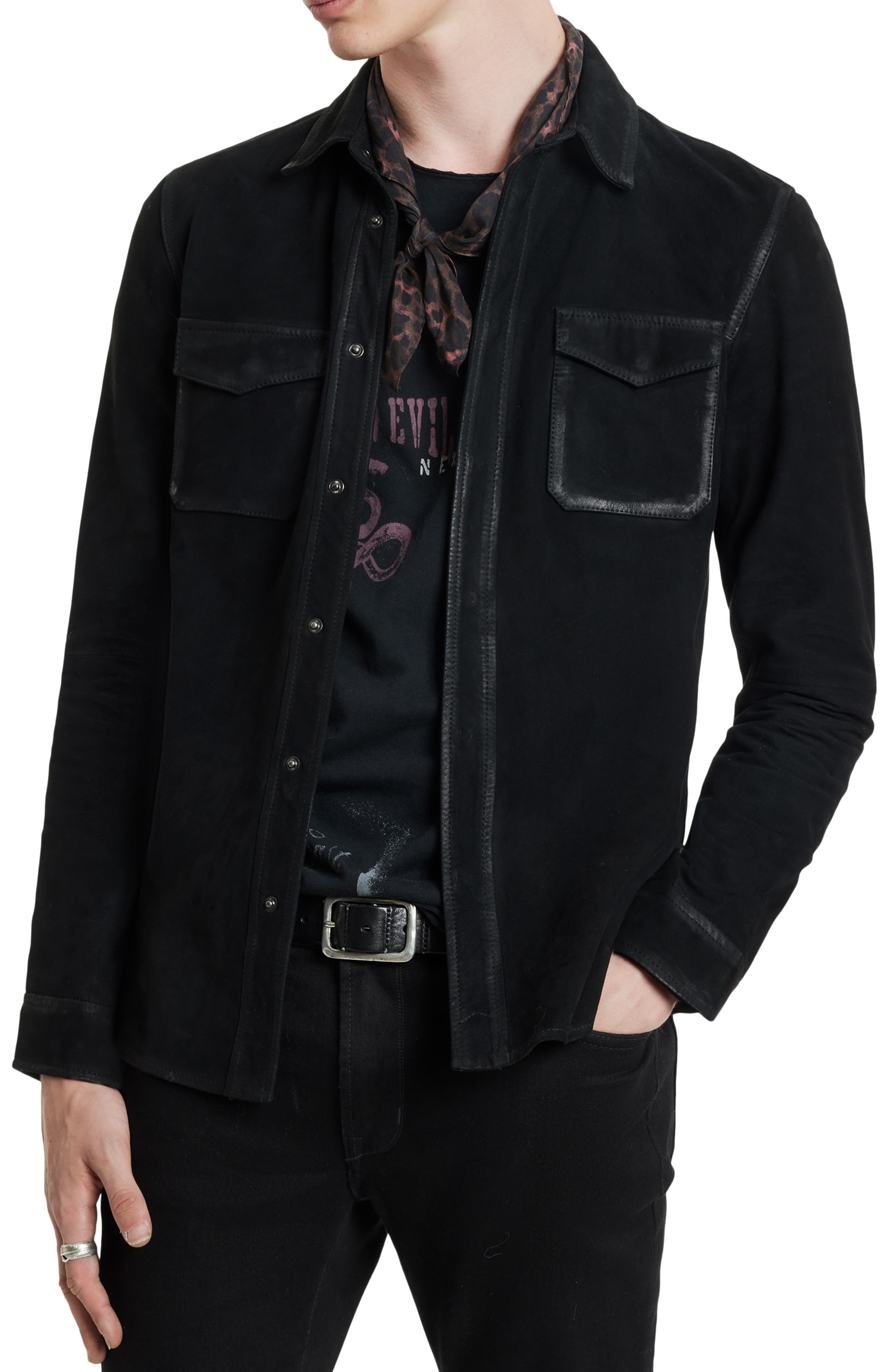 John Varvatos Izzy Suede Shirt Jacket (Men) | Nordstromrack