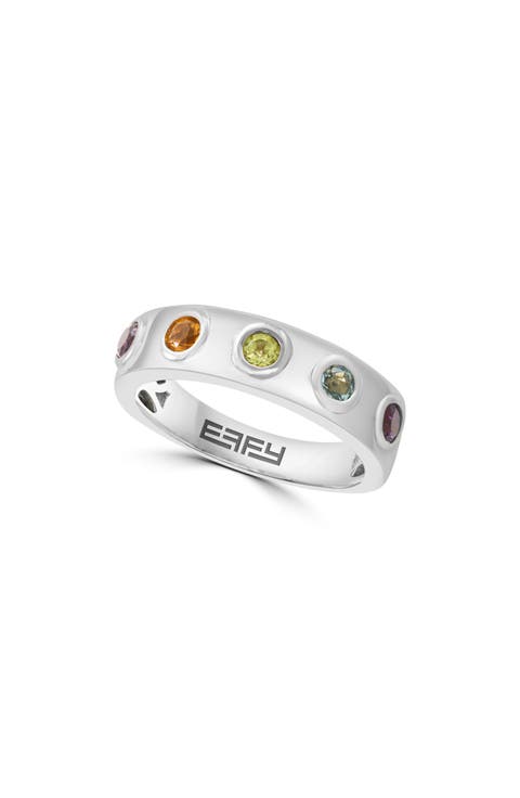 Bezel Set Gemstone Band Ring