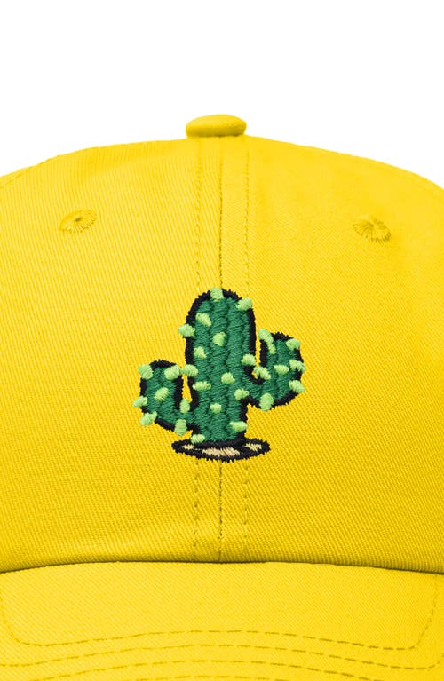 Dalix Cactus Embroidered Low Crown Cap In Gold