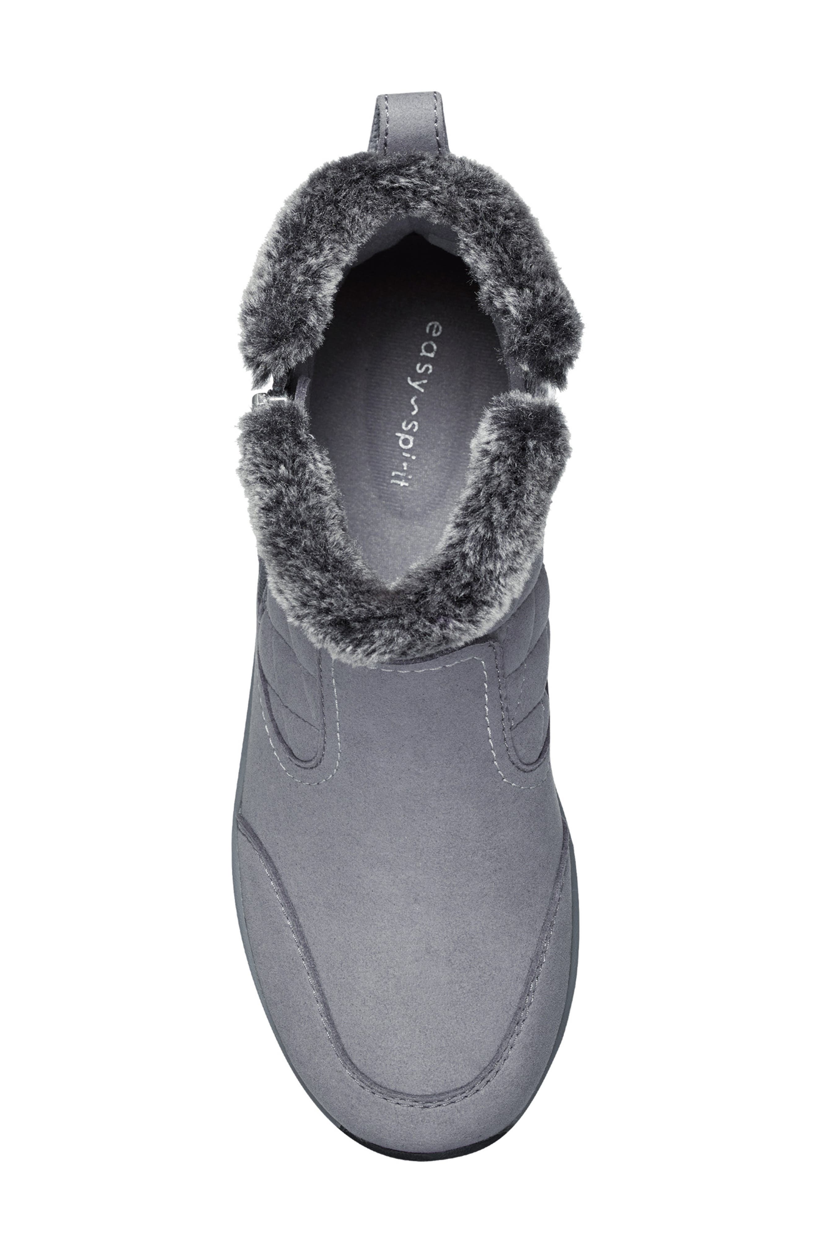 Easy Spirit Vance Water Repellent Faux Fur Trimmed Boot, Alternate, color, Grey
