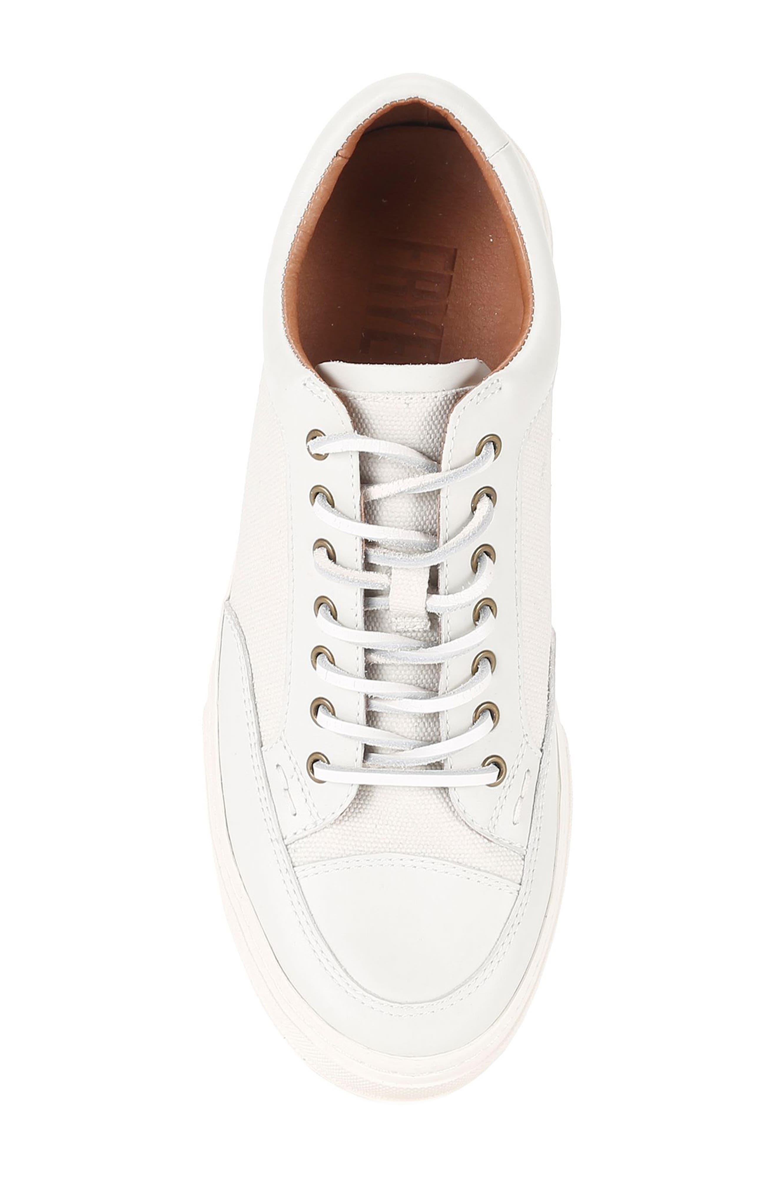 Frye Hoyt Low Water Resistant Sneaker, Alternate, color, White - Ruffle Leather
