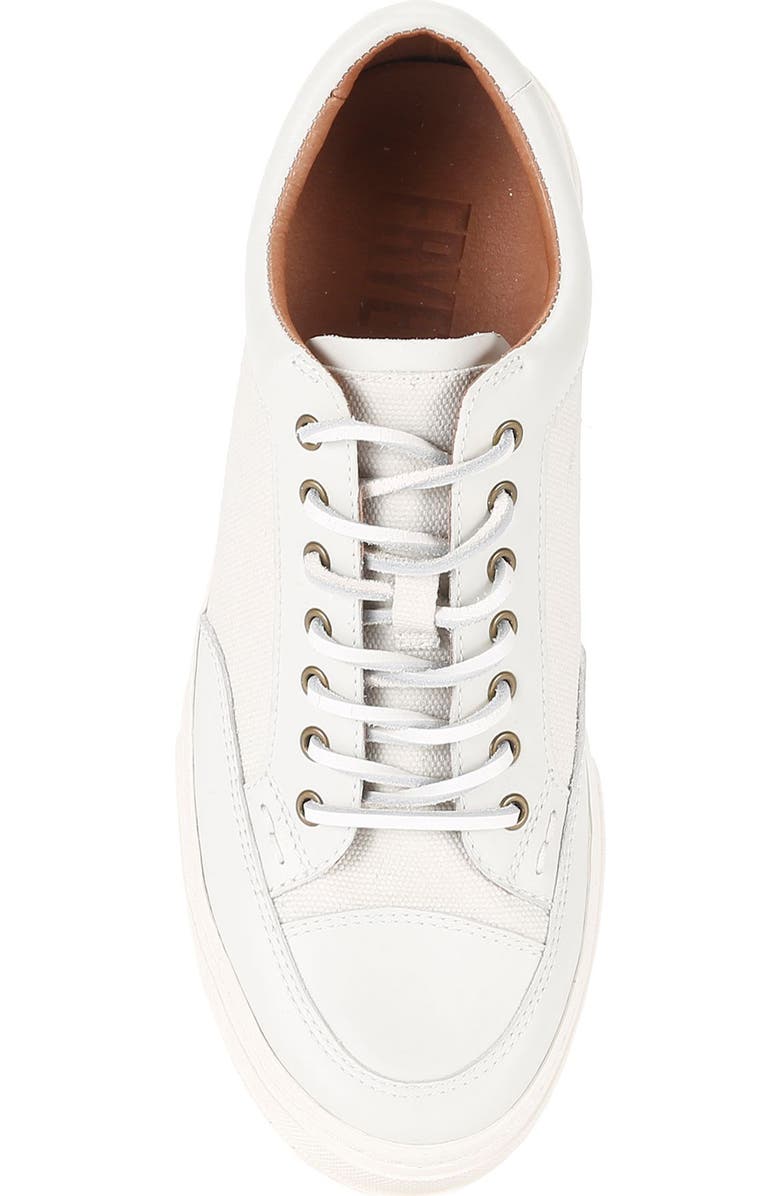 Frye Hoyt Low Water Resistant Sneaker, Alternate, color, White - Ruffle Leather