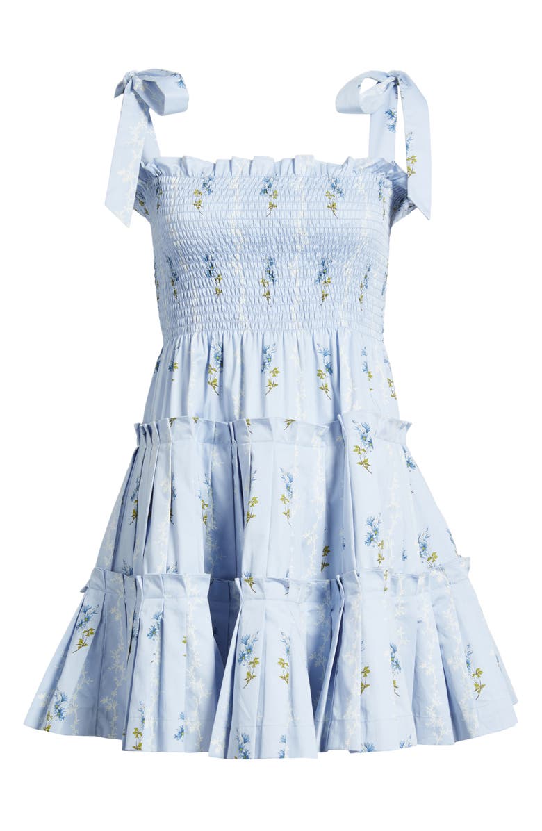 Hill House Home The Ribbon Smocked Pleated Minidres, Alternate, color, Bluebell Waltz