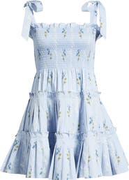 Hill House Home The Ribbon Smocked Pleated Minidres