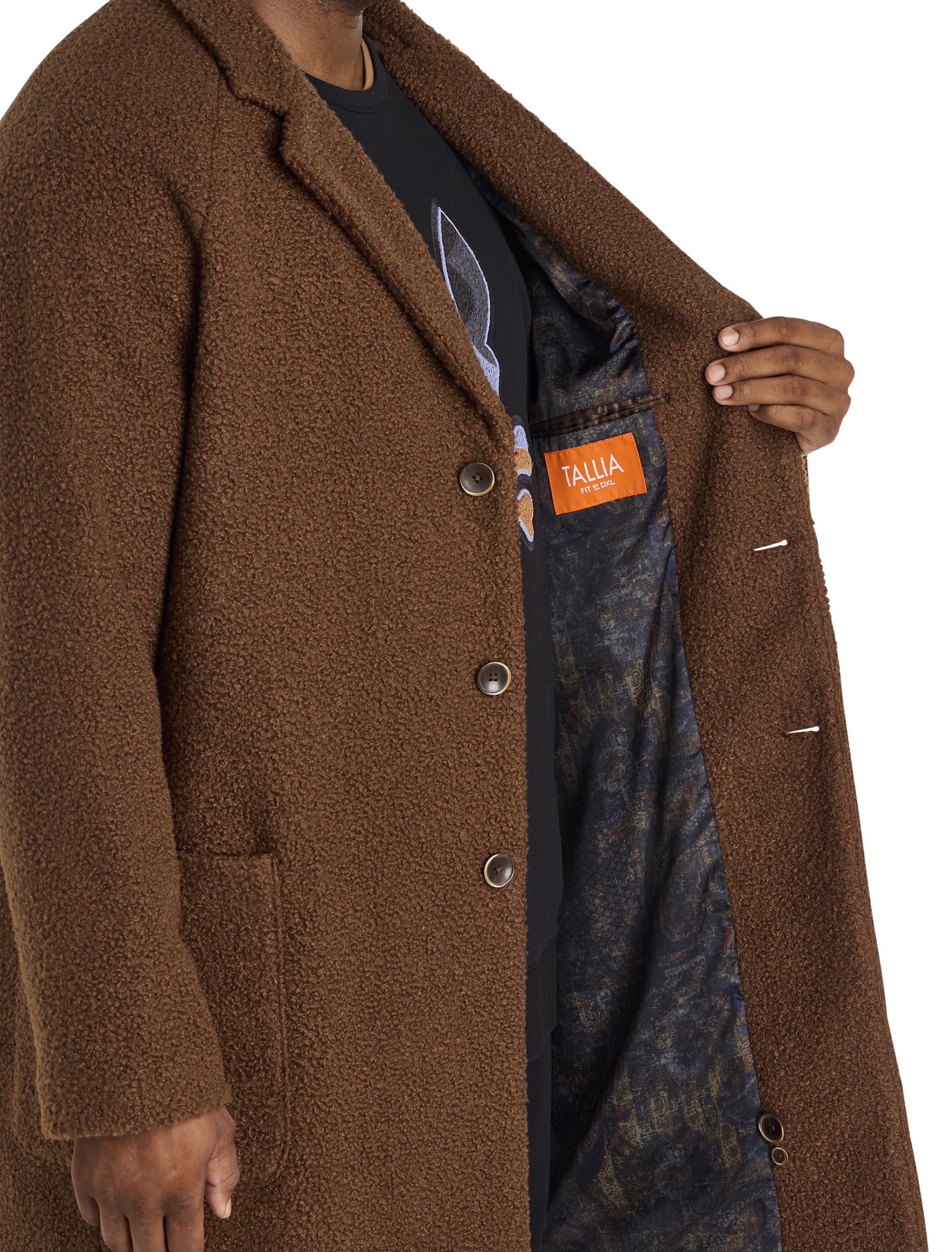 Tallia Big & Tall Teddy Overcoat (Men) | Nordstrom