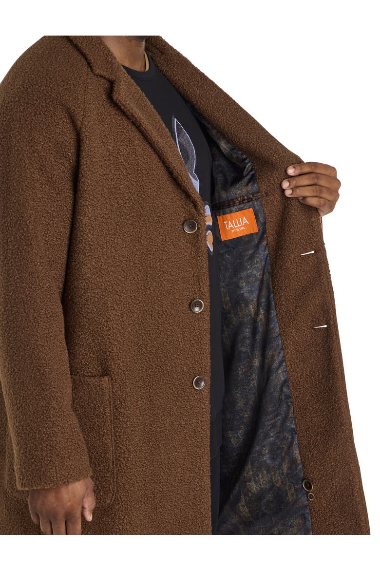 Big & Tall Teddy Overcoat, Alternate, color, CHOCOLATE