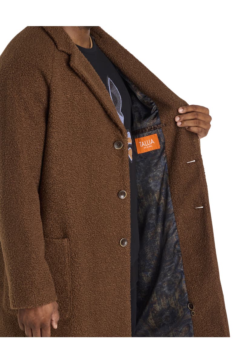 Tallia Big & Tall Teddy Overcoat, Alternate, color, Chocolate