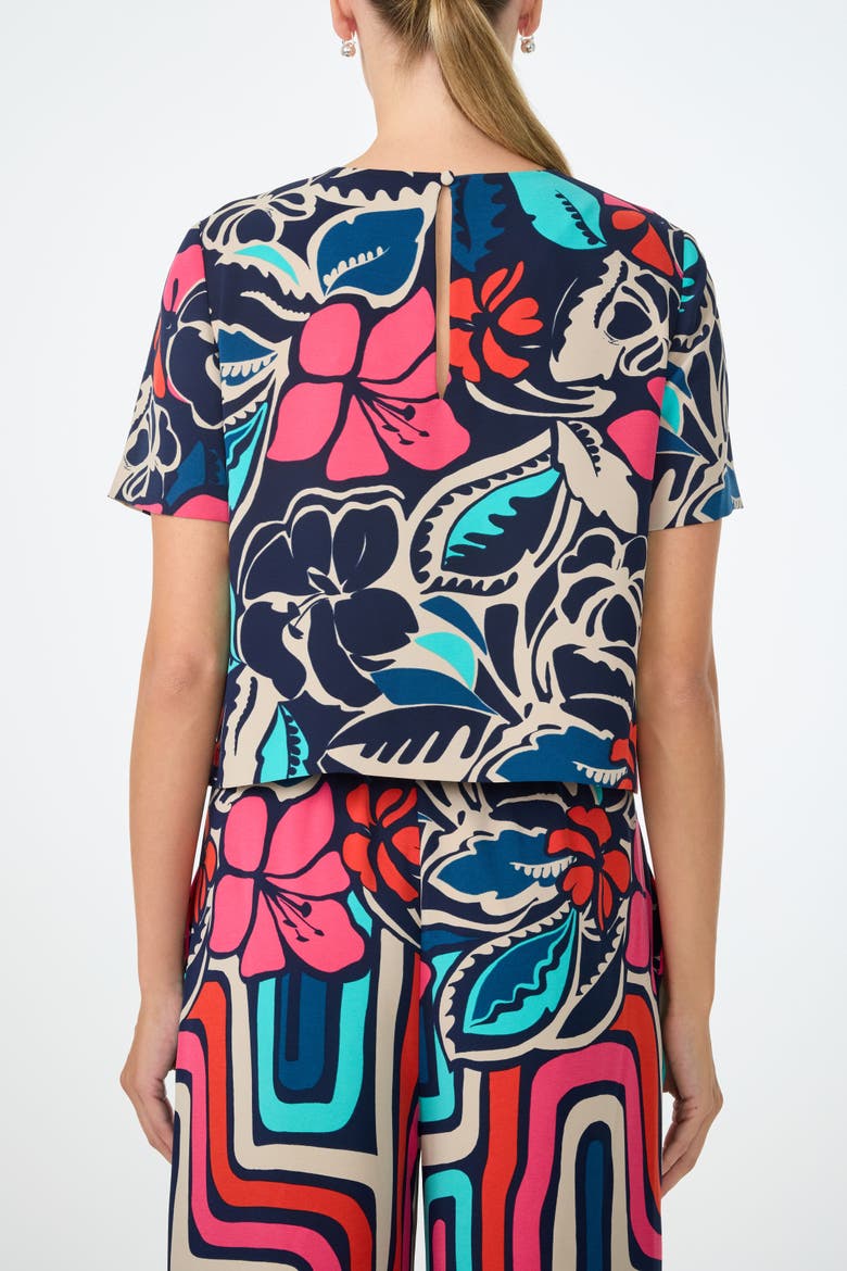 Sitio Printed Short Sleeve Top, Alternate, color, Multi