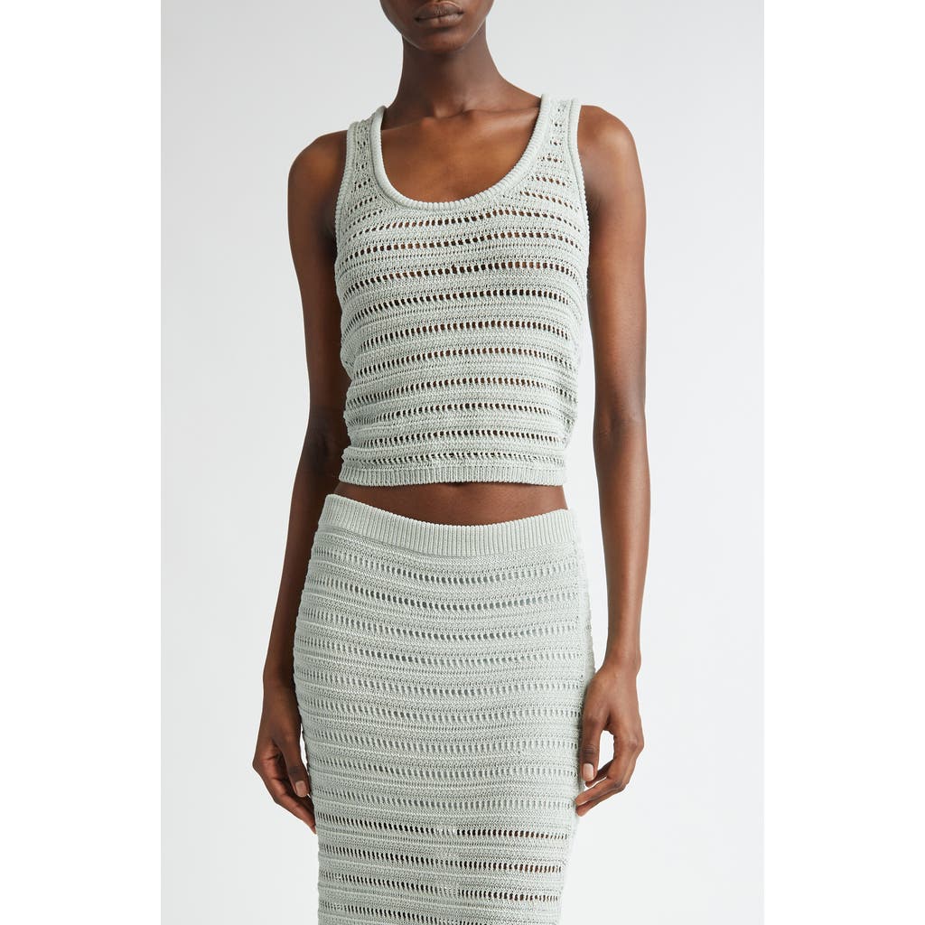 Shop A.l.c . Kira Open Stitch Cotton Blend Sweater Tank In Cascade