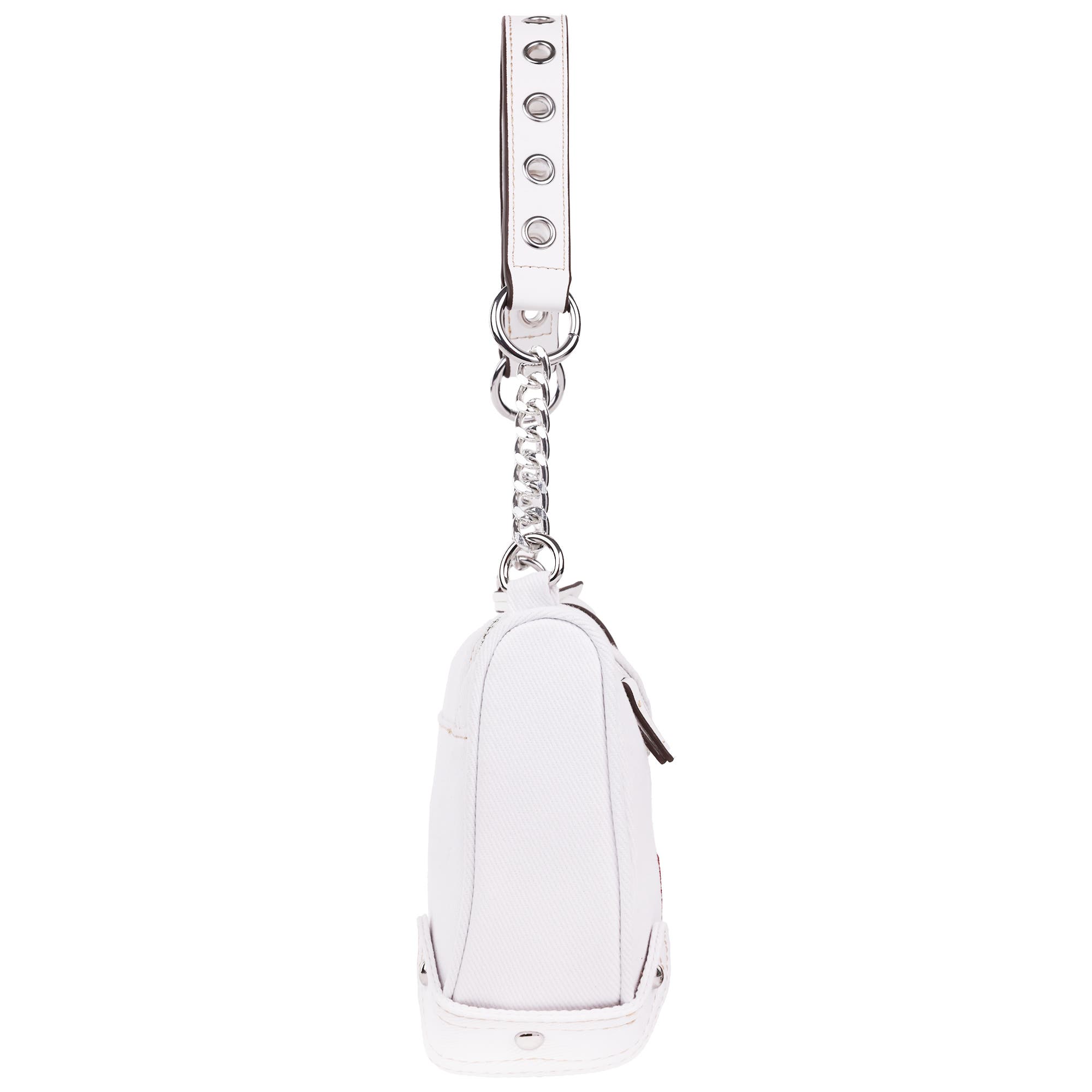 True Religion Chain Handle Denim Hobo, Alternate, color, White