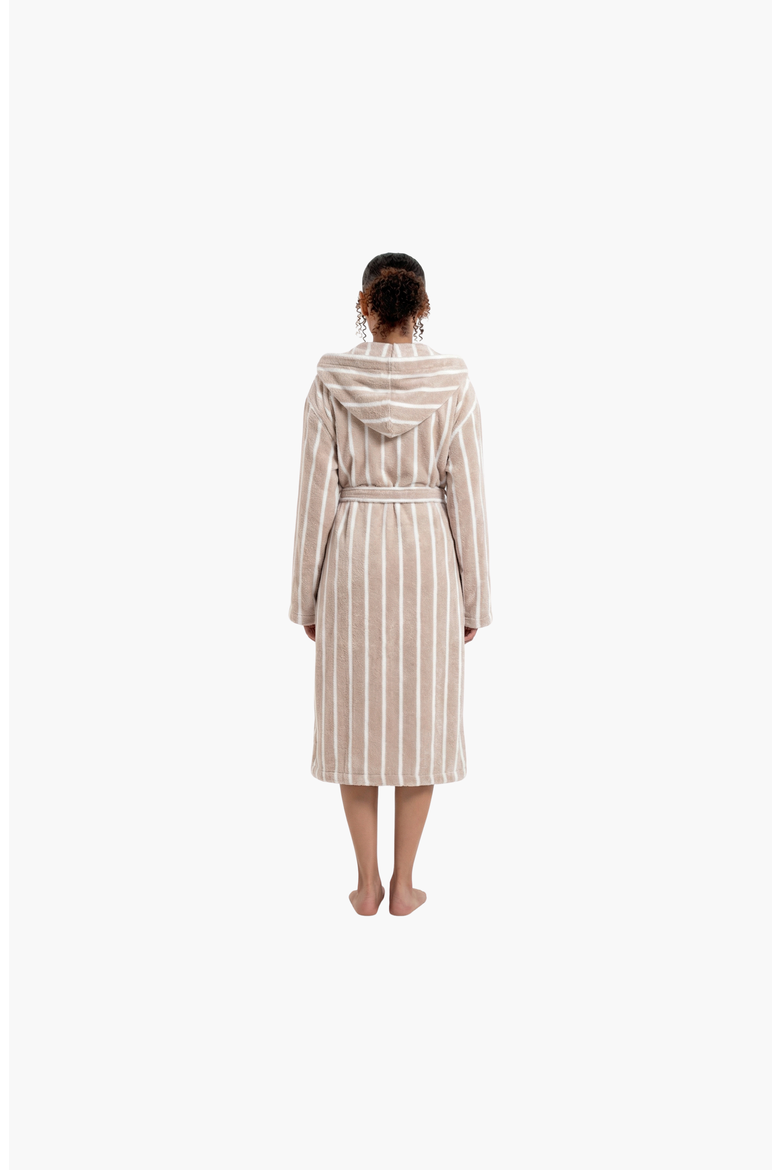Ultraplush Australian Cotton Bathrobe, Alternate, color, Striped Tan