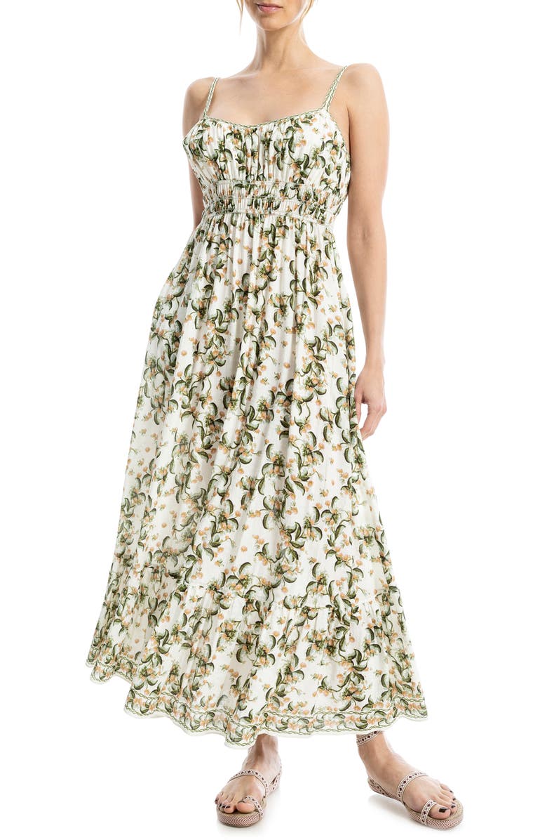 MAX STUDIO Smocked Empire Waist Maxi Dress, Main, color, 