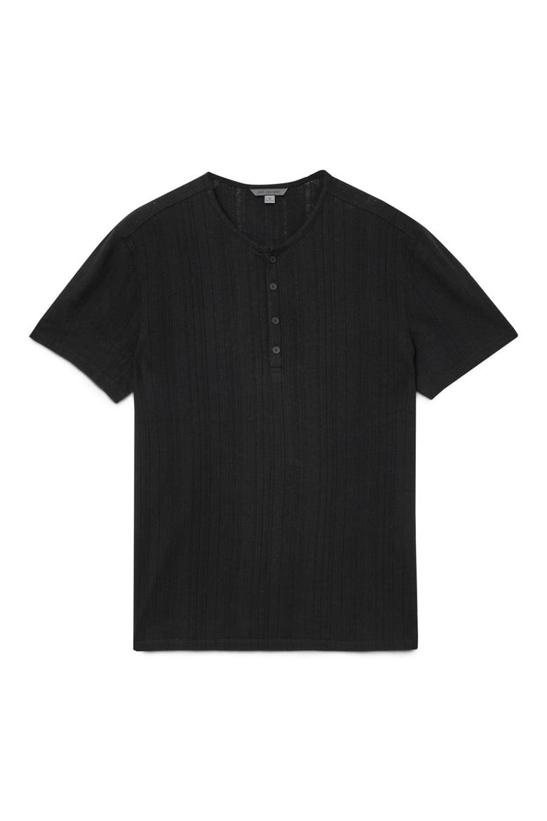 Ciel Variegated Rib Henley, Alternate, color, BLACK