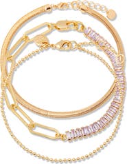 Brook and York Priya Birthstone Tennis Bracelet Set