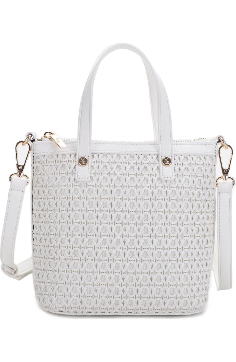 Mali + Lili Mia Mini Woven Vegan Leather Crossbody Tote, Main, color,