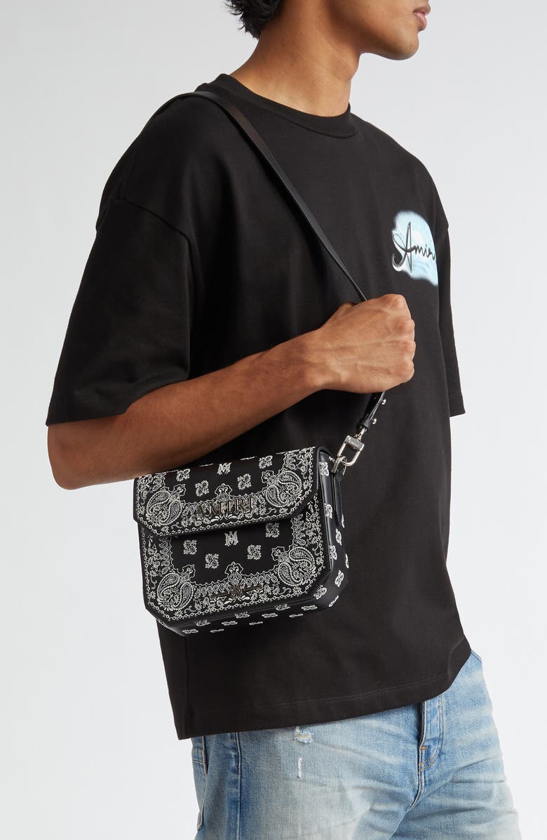 AMIRI Monogram Paisley Leather Crossbody Bag, Alternate, color,