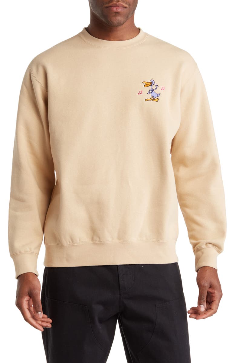 Obey Men's Disco Duck Cotton Blend Crewneck Sweatshirt, Main, color, 