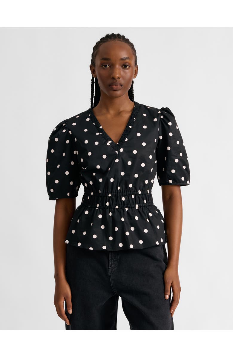 Albaray Large Spot Elastic Waist Top, Main, color, Black