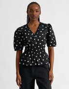 Albaray Large Spot Elastic Waist Top