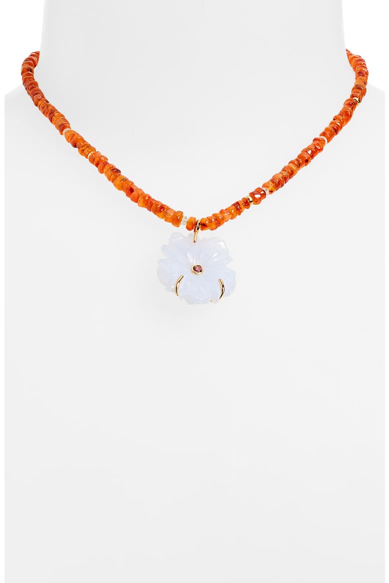 New Bloom Beaded Flower Pendant Necklace, Alternate, color, MULTI
