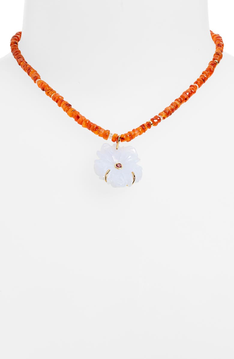Lizzie Fortunato New Bloom Beaded Flower Pendant Necklace, Alternate, color,