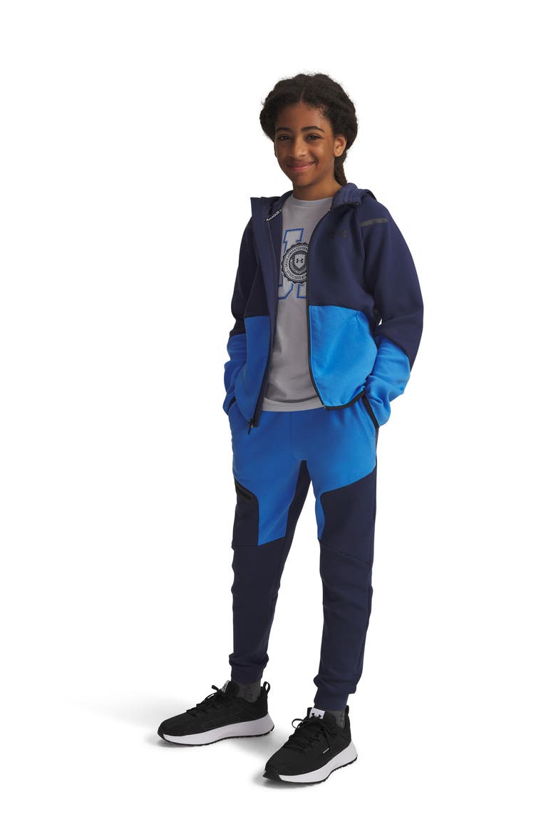 Kids' Unstoppable Fleece Joggers, Alternate, color, WASHED NAVY