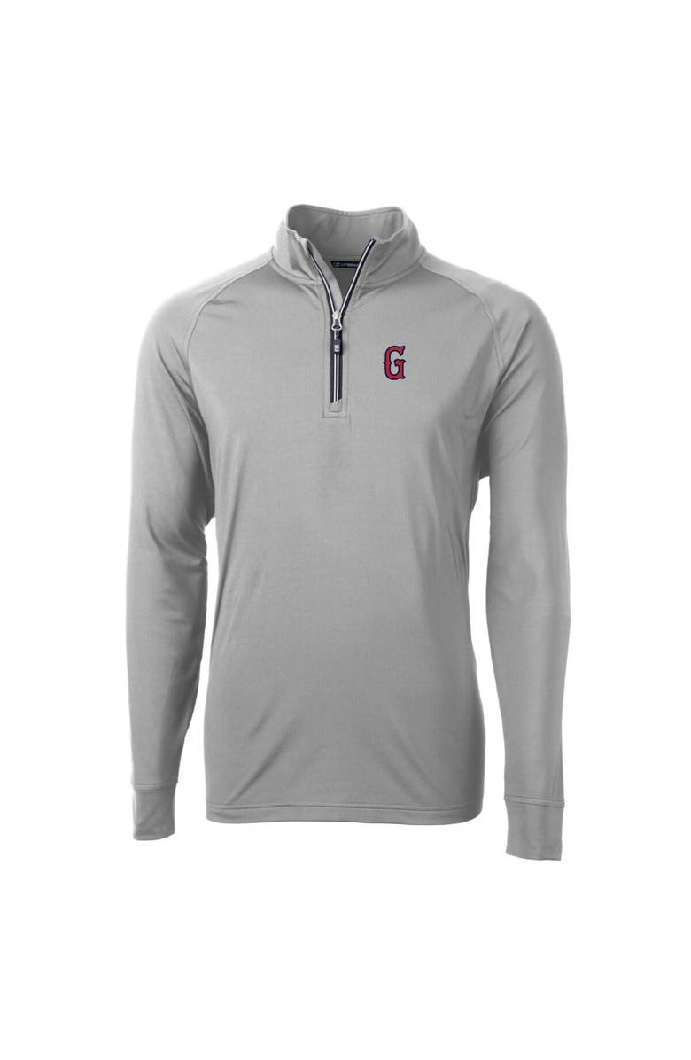 Cutter & Buck Men's Cutter & Buck  Gray Greenville Drive Adapt Eco Knit Stretch Recycled Big & Tall Quarter-Zip Pullover Top, Alternate, color, 