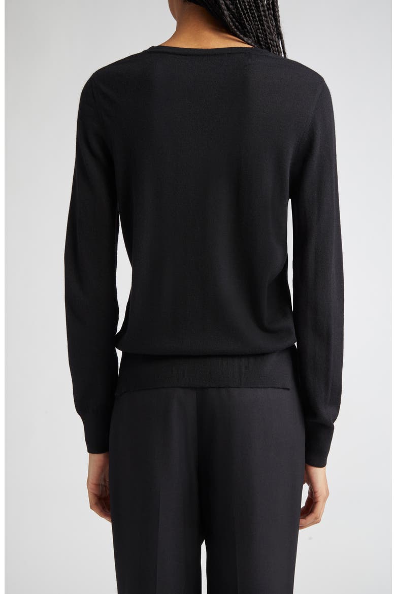 Franca Tissue Weight Virgin Wool Sweater, Alternate, color, BLACK