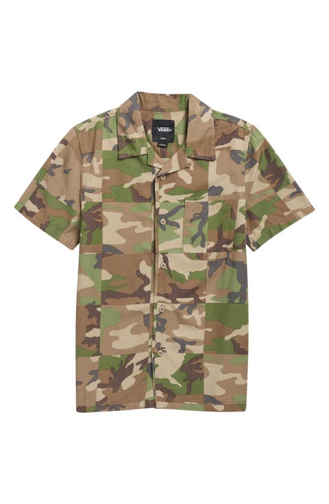 Kids' Checkerboard Camo Camp Shirt