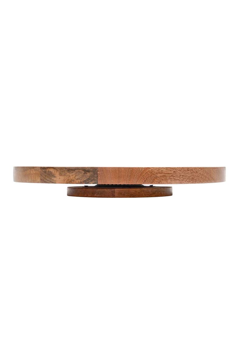 Tove White Enamel Lazy Susan, Alternate, color, Brown