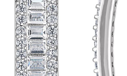 Fzn Cubic Zirconia Hoop Earrings In White