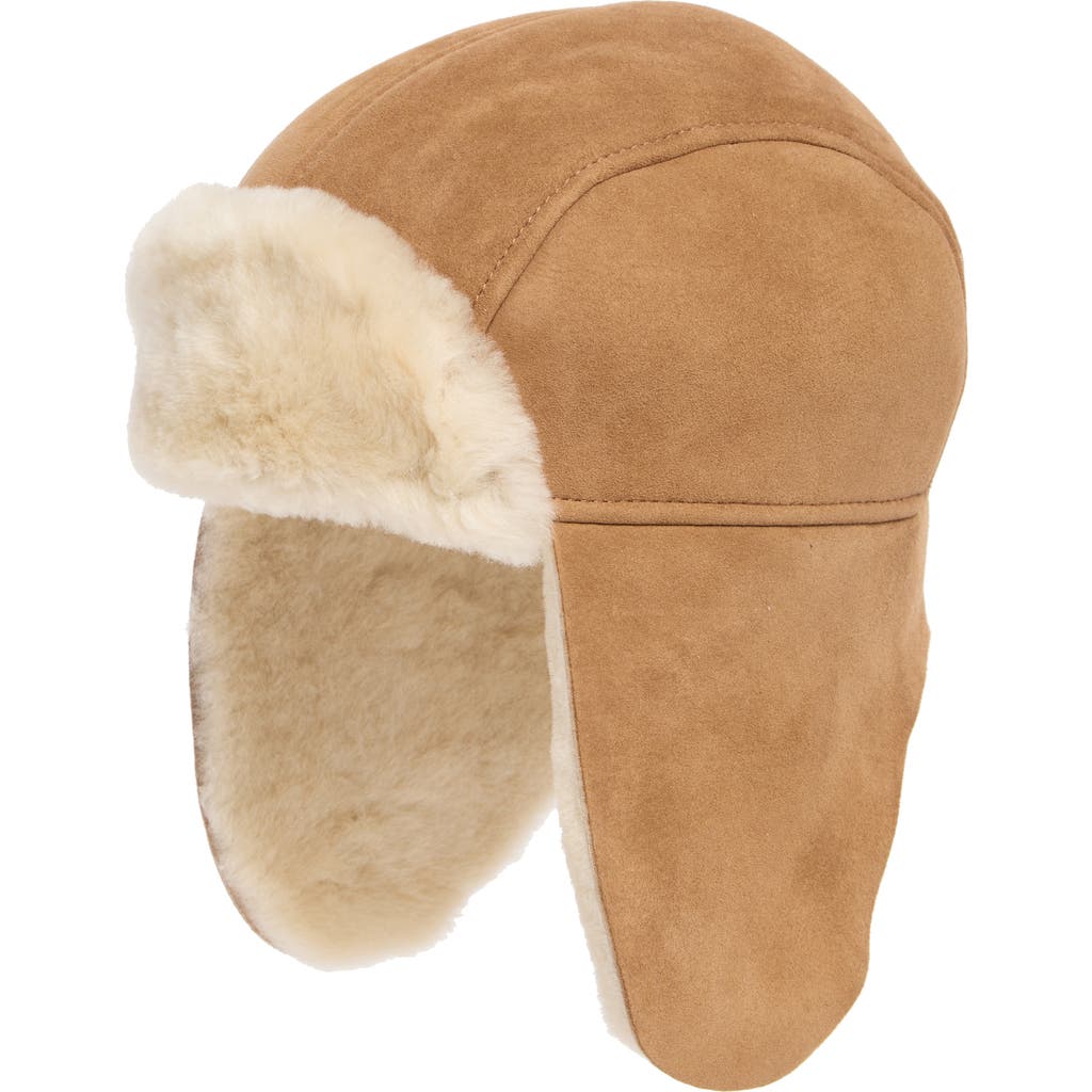 Ugg ® Genuine Shearling Trapper Hat In Chestnut