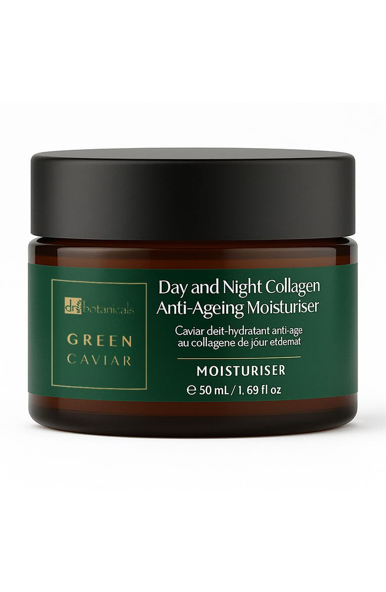 DR BOTANICALS Green Caviar Day & Night Collagen Anti-Ageing Moisturiser 50ml for Fine Lines & Wrinkles, Anti-Aging, Main, color, White