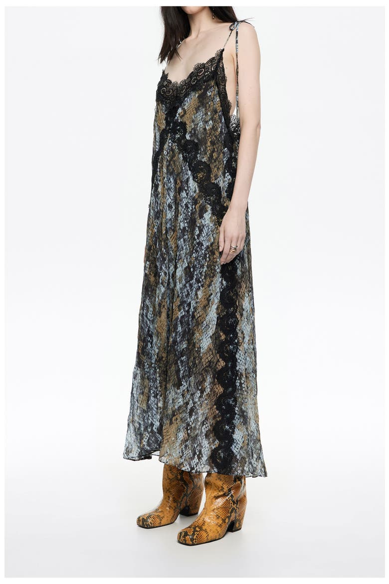 Fluid Lace Dress, Main, color, SNAKE KHAKI