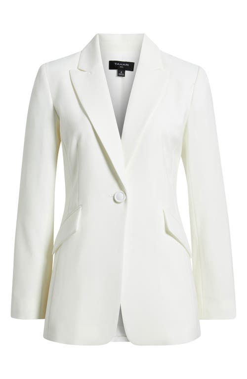 Tahari Asl Peak Lapel Jacket In White