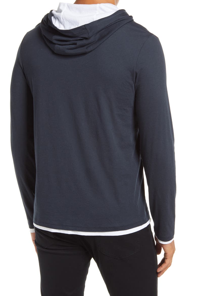 Regular Fit Double Layer Hoodie, Alternate, color, COASTAL/ OPTIC WHITE
