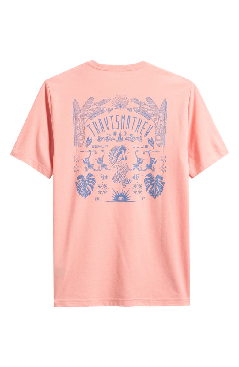 TravisMathew VIP Only Graphic Crewneck T-Shirt, Alternate, color, Heather Coral Haze