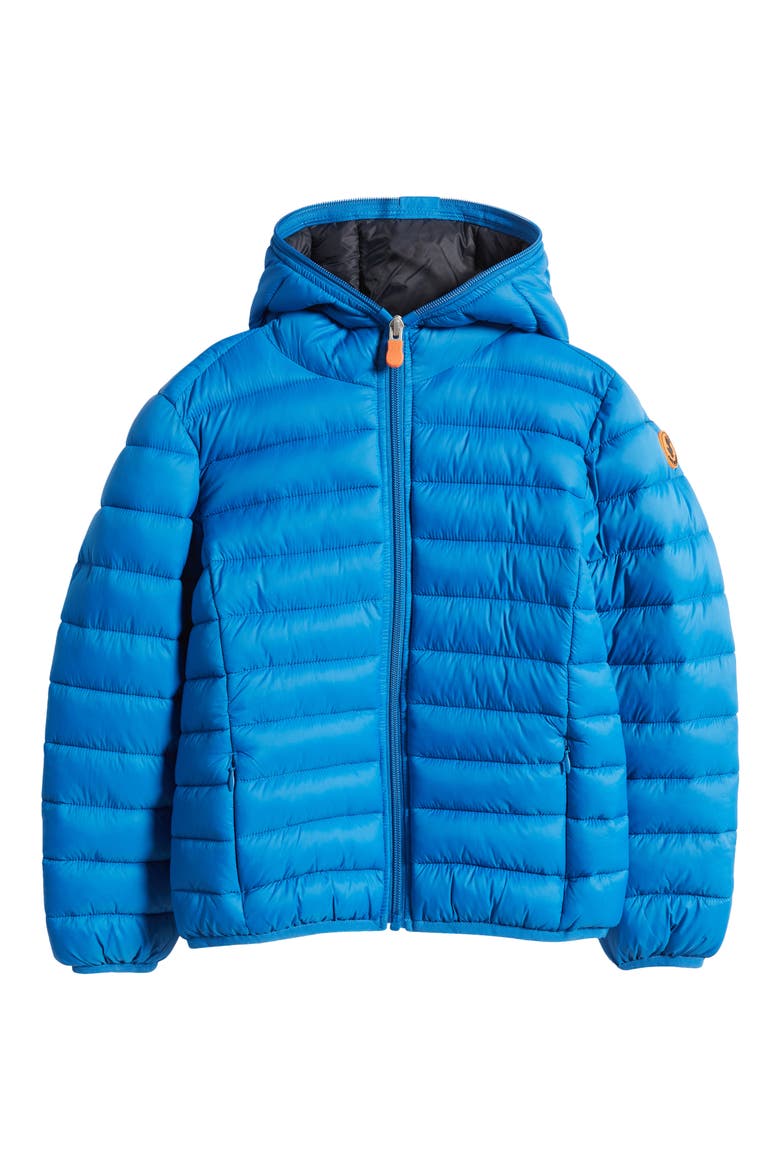 Kids' Donny Hooded Nylon Puffer Jacket, Main, color, BLUE BERRY