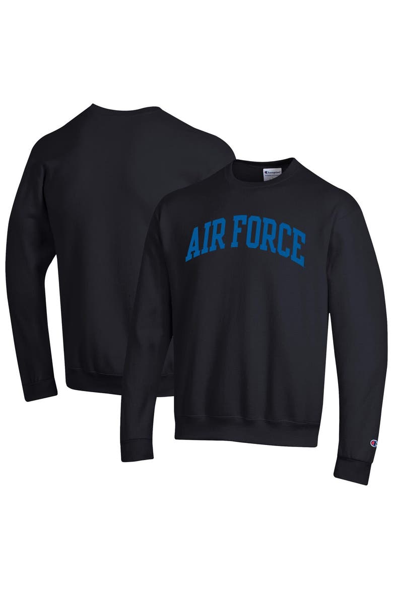 Men's Champion  Black Air Force Falcons Basic Arch Fleece Pullover Sweatshirt, Main, color, Black