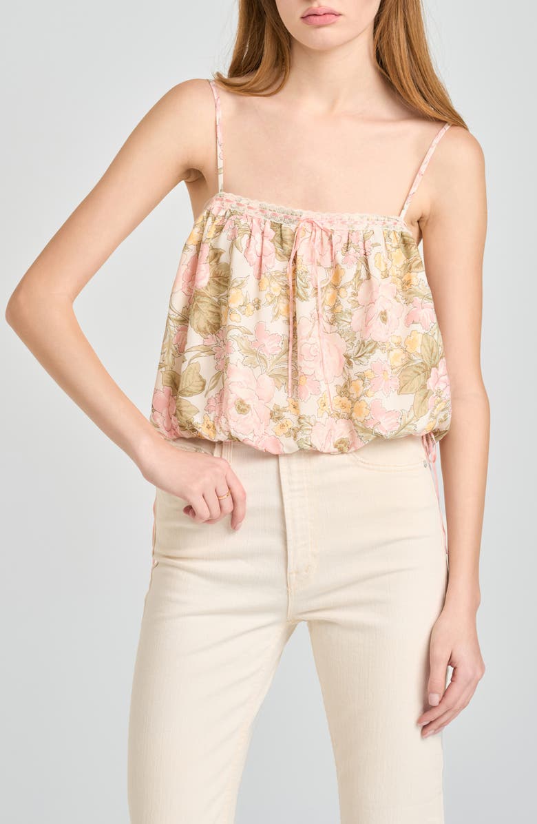 WAYF Jasmine Bubble Hem Camisole, Main, color, Blush Floral