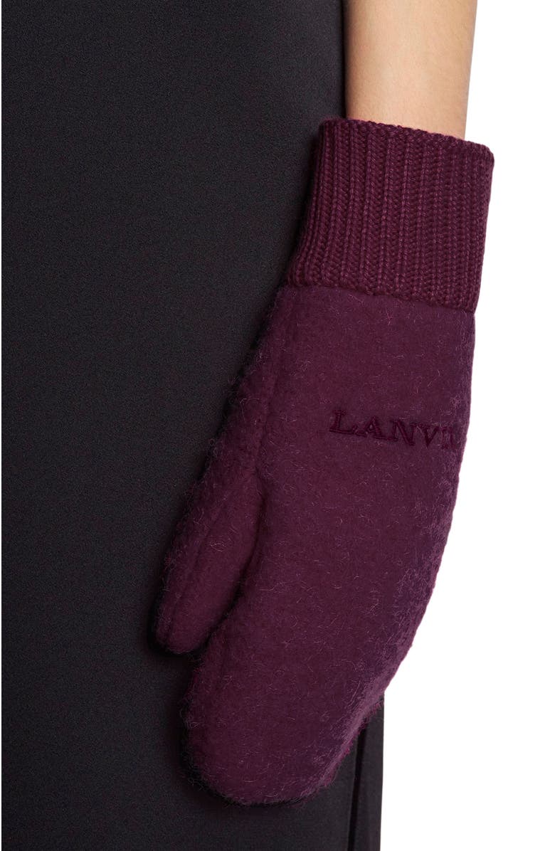 Lanvin Wool Mittens, Alternate, color, Burgundy